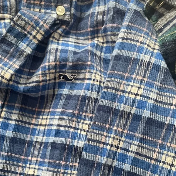BUNDLE Vineyard Vines FOUR Flannel Shirts Small Plaid Shirt Collection 8-10 Tops - Picture 10 of 15